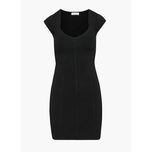 Aritzia Babaton Sculpt Knit Bustier Dress Black Mini Dress Bodycon Small NWT - Picture 1 of 6